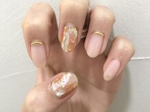 クォーターリゾートネイル(QUARTER RESORT nail)/ヌーディーシェルネイル☆