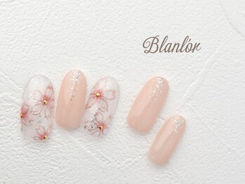 ネイルサロン ブランロール 白金店(Nail Salon Blanl'or)/ピンクミラーのクリア桜ネイル