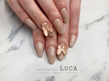 ネイルアトリエルカ(nail atelier LUCA)/W-558 ピンクバタフライネイル