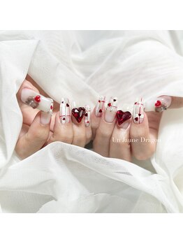 アン ジョーヌドラゴ/【自爪ネイル】チェック×ハート