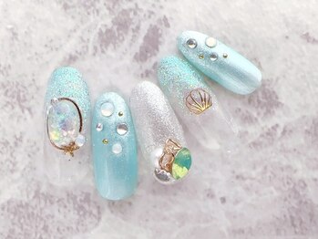 #シェル#夏#海#ラメ#爽やか