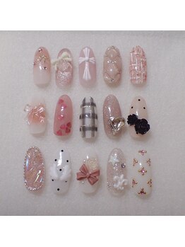 ララアンジュ(LaLa-Ange)の写真/【パーツの種類が豊富☆】選ぶ時間もときめく時間♪あなたのお気に入りがきっと見つかる定額ネイル！