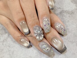 立体クリアフラワーネイル