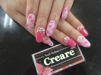 クレアーレ(Creare)/ジューシーピンクタイダイネイル