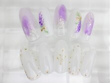 ネイルサロン あかねいろ/春夏　ニュアンス　押し花