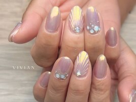 ピンクグレージュ　オーロラ