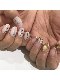 ☆アシンメントリー蝶々ネイル☆