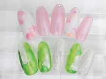 ネイルサロン あかねいろ/秋冬　ニュアンス　クリアアート