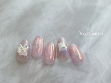 エンジェルガーデンネイル 池袋店(Angelgarden nail)/ガーリー♪オーロラリボンネイル