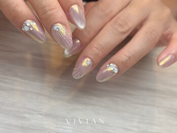 ヴィヴィアン ネイル(Vivian nail)/ピンク オーロラ 大人可愛い