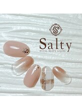 ネイルアンドアイラッシュサロン ソルティ 寺田町(salty)/チェックネイル
