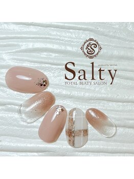 ネイルアンドアイラッシュサロン ソルティ 寺田町(salty)/チェックネイル