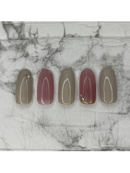 ピンク×オフホワイト