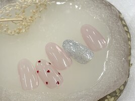 ドット ハート ピンク