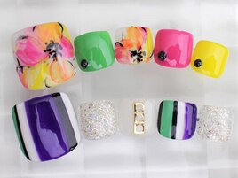 秋冬フットネイル　ニュアンス