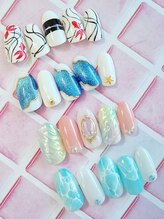 ネイルステーション ブルー(Nail Station BLUE)/7・8月定額デザイン　6600