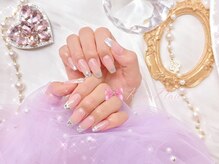 ワンホンネイル 新宿(Rumi Nail)/オーロラフレンチ/ミラーネイル