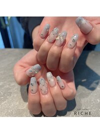 冬カラー×キルティングネイル