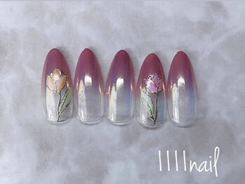 イチイチイチイチネイル(1111nail)/色っぽグラデ×チューリップ♪