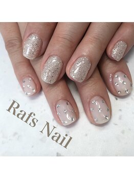 ラフズネイル(Rafs Nail)/ラメ・ストーンドット