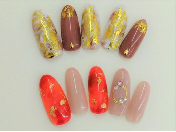 ネイルサロンセレーネ(Selene)/秋ネイル 赤べっこう