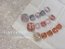 大人かわいいフットネイル3種