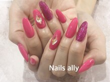 ネイルズアリー 立川店(Nails ally)/スカルプロング×ビジュー