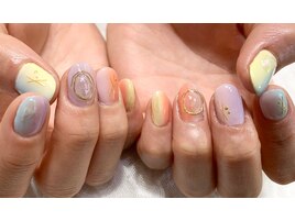 カラフルグラデーションネイル