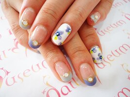 【春】花柄フラワーネイル