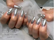 ユーネイル(YW nail)/ワンカラー＋パウダー＋パーツ