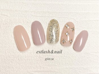エストラッシュアンドネイル 銀座店(est lash&nail)/シンプルストーンネイル