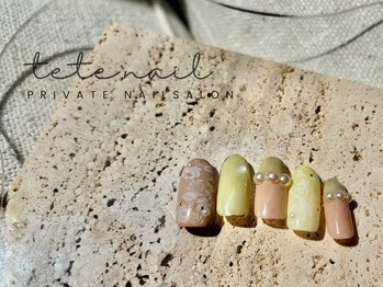 テテネイル(tete.nail)/転写レース×イエローマグ