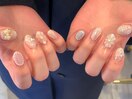 ぷっくりフラワー☆成人式ネイル