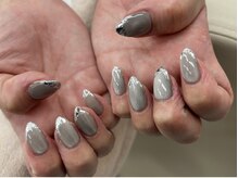 ビアンカ フロム中武立川店(Bianca)/ガラスフレンチネイル¥10000