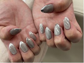 ガラスフレンチネイル¥10000