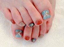 YPネイルの雰囲気（【東久留米×大理石風アート】）