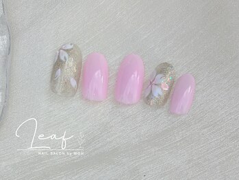 リーフ バイ エムジーエイチ(Leaf by MGH)/定額S|お花ネイル
