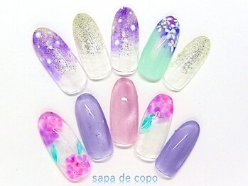 サパ デ コポ 松戸五香店(sapa de copo)の写真/【丁寧な甘皮処理込¥5299】誰もが見惚れる指先に...*好感度upの上品デザインが人気!お仕事でもオシャレに♪