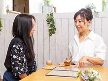 小顔矯正エステ プリュムレーヴの雰囲気（施術後はハーブティーでほっと一息。 丁寧なアフターフォロー）