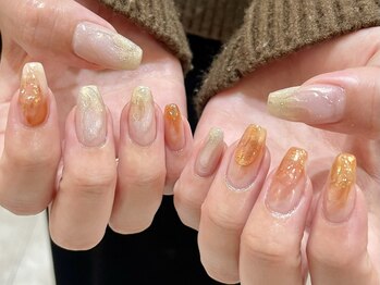 ナンバーネイル 立川(N゜Nail)/ちゅるんオレンジ