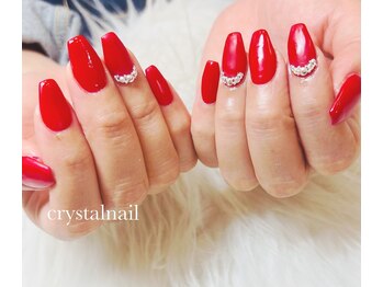 クリスタルネイル イオンモール都城駅前店/赤、マット仕上げ
