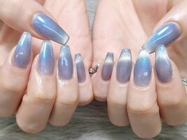 ブルー系マグネットネイル