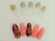 ネイルサロンセレーネ(Selene)/ベージュネイル　ピンク大理石