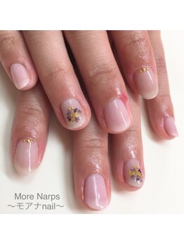 ネイルスペース モア ナープス/結婚式ネイル・押し花
