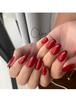 クリア(Clear)/真っ赤ワンカラー