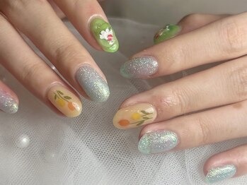ジョアネイル(JOA Nail)/夏/アイスアート/ぷっくり/花