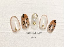 エストラッシュアンドネイル 銀座店(est lash&nail)/ヒョウ柄クリアネイル