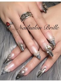 大人可愛いツイードネイル