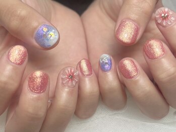 ジョアネイル(JOA Nail)/ぷっくり花/夏/ショットネイル