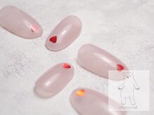 オトナネイル(otona nail)/透明感ピンクのハートネイル